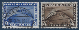 Allemagne Poste Aerienne Zeppelin à Chicago N°38/39 Oblitérés TTB Signés Roumet & ROIG - Airmail