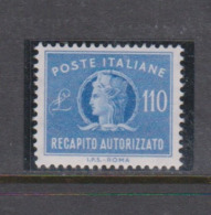 Italy Republic AD 15 1974 Authorized Delivery Stamp 110 Lire ,mint Never  Hinged - Colis-concession