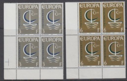 Europa Cept 1966 Luxemburg 2v Bl Of 4 ** Mnh (44698) - 1966