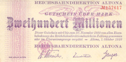 200 Mio Deutsche Reichsbahn  Altona UNC (I) - 100 Mio. Mark