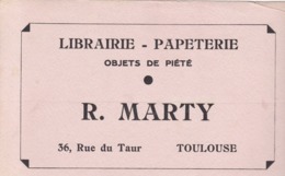 MARTY / LIBRAIRIE PAPETERIE / OBJETS DE PIETE / TOULOUSE / 36 RUE DU TAUR / RARE - Papierwaren