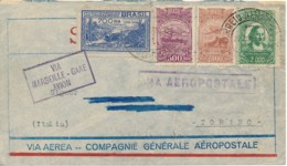 Brasil Aie Mail - Via Aéropostale 27 AGO 1932 Via Marseille Gare Vers Torino 5 IX 32 - 1927-1959 Briefe & Dokumente