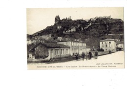 Cpa - 07 - Rochemaure - Ardèche - Les Ecoles - La Gendarmerie - Le Vieux Château - Animation - Louis Lang - Rochemaure