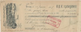 LETTRE DE CHANGE ILLUSTREE -A. BOUCHE ET VAILLANT - DEPOT DE ZING DE LA VIEILLE MONTAGNE -TOURS -1909 - Wissels