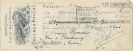 LETTRE DE CHANGE - MANUFACTURE DE COULEURS ET VERNIS - BEUCHER-FOUCHE -POITIERS -ANNEE 1911 - Lettres De Change