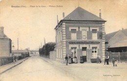 CPA 60 BRESLES PLACE DE LA GARE MAISON DUBOIS Dos Simple - Sonstige & Ohne Zuordnung