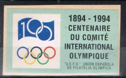 Viñeta U.E.F.O. Union Española Filatelia Olimpica 1994. Centenario Comite Olimpico, Label * - Variedades & Curiosidades