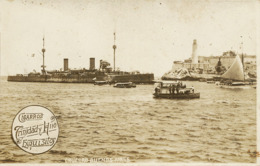 Real Photo Crucero " Buenos Aires " Llegando En La Habana . Advert Trinidad Cigarros . Croiseur - Cuba