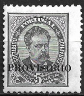 1892 – King Luis Mint Hinged Surcharged PROVISÓRIO 5 Réis - Other & Unclassified