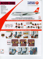 TURKISH AIRLINES AIRBUS A-320-200 Consignes De Sécurité Safety Instructions Scheda Sicurezza Medidas De Seguridad - Safety Cards