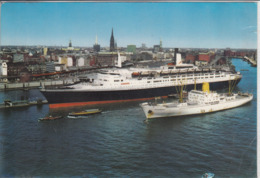 HAMBURG - Überseebrücke Mit RMS QUEEN ELIZABETH 2 Der CUNARD Linie,  Schiff, Ship - Autres & Non Classés