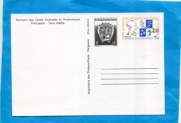 T A A F-carte Entier Postal N°2--2.30 Frs AMIRAL Douguet-neuf -avec  Blason - Postal Stationery