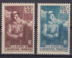 France 1938 Yvert#386-387 Mint Never Hinged (sans Charnieres) - Neufs