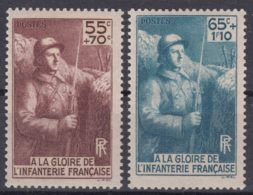 France 1938 Yvert#386-387 Mint Hinged (avec Charnieres) - Ungebraucht