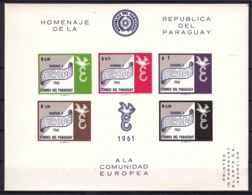 Paraguay 1961 Europa Mi#Block 16 Imperforated, Mint Never Hinged - Paraguay