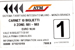 2019, Italy , Milano   , Metro  Ticket  , Biglietto Urbano , Used - Europe