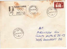 Roumanie , Romania  , 1980  , Olimpiade - 1980 ; Special Cancel ; Olympic Torch Relay ,  Used Cover - Marcofilie