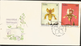 V) 1972 CARIBBEAN, TROPICAL ORCHIDS, CYPRIPEDIUM DRACUS, CYPRIPEDIUM BUCOLIQUE, WITH SLOGAN CANCELATION IN BLACK, FDC - Lettres & Documents