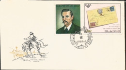 V) 1972 CARIBBEAN, STAMP DAY, VICENTE MORA PERA, BY RAMON LOY, SOLDIER’S LETTER, CUBA TO VENEZUELA, 1897, BLACK CANCELLA - Storia Postale