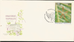 V) 1972 CARIBBEAN, TROPICAL ORCHIDS, ARACHNIS CATHERINE, WITH SLOGAN CANCELATION IN BLACK, FDC - Storia Postale