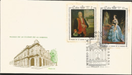 V) 1972 CARIBBEAN, PAINTINGS IN THE HAVANA CITY  MUSEUM, LUIS DE LAS CASAS, ISABEL II-FEDERICO MADRAZO, WITH SLOGAN CANC - Storia Postale