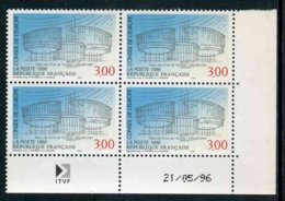 Bloc De 4 Timbres**de 1996 "3,00 - CONSEIL DE L'EUROPE - Palais Des Droits De L'Homme - STRASBOURG " Avec Date 21/05/96 - Dienstzegels