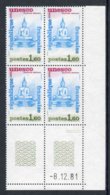 Bloc De 4 Timbres** De 1981  "1,60 - U.N.E.S.C.O - Sukhotaï - Thaïlande"  Avec Date  8.12.81 (2 Traits) - Servizio