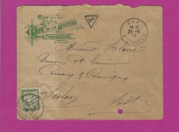 FRANCE Lettre GAP 1911 Non Affranchie Du CAFE DE LA BOURSE Taxe à 20 Centimes - 1921-1960: Periodo Moderno