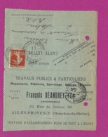 FRANCE Lettre TYPE SEMEUSE Obl AIX EN PROVENCE 1911 - 1877-1920: Semi-Moderne