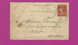 FRANCE Lettre TYPE ENTIERS SEMEUSE Obl DRAGUIGNAN 1911 - 1877-1920: Semi-moderne Periode