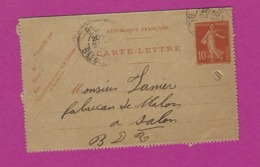 FRANCE Lettre TYPE ENTIERS SEMEUSE Obl BERRE - 1877-1920: Période Semi Moderne