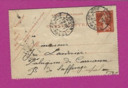 FRANCE Lettre TYPE ENTIERS SEMEUSE Obl LANCON 1911 - 1877-1920: Semi Modern Period