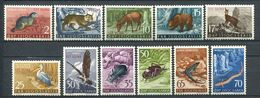 227 TRIESTE 1954 - Yvert A 92/102 Surcharge Rouge - Faune Animaux Yougoslave - Neuf **(MNH) Et * (MLH) - Nuevos