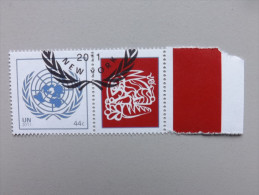 UNO-New York 1244 Sc 1021 Mit Zierfeld, Oo/ESST New York, Grußmarke Jahr Des Hasen - Used Stamps