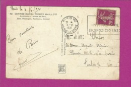 FRANCE Lettre TYPE SEMEUSE Obl PARIS VIII Invitas Vin Ekspozicio 1937 - 1921-1960: Periodo Moderno