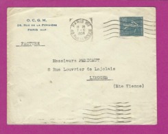 FRANCE Lettre TYPE SEMEUSE Obl PARIS VIII - 1921-1960: Modern Tijdperk