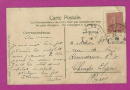 FRANCE Lettre TYPE SEMEUSE Obl TOULON SUR MER - 1921-1960: Période Moderne