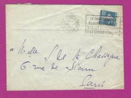 FRANCE Lettre TYPE SEMEUSE Obl PARIS IX La Chalcographie Du Musee Du Louvre - 1921-1960: Periodo Moderno
