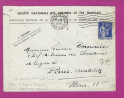 FRANCE Lettre TYPE PAIX Obl PARIS VIII - 1921-1960: Période Moderne