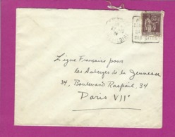 FRANCE Lettre TYPE PAIX Obl AMBOISE DAGUIN - 1921-1960: Modern Tijdperk