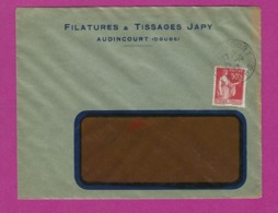 FRANCE Lettre TYPE PAIX Obl AUDINCOURT 1937 - 1921-1960: Modern Tijdperk