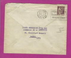 FRANCE Lettre TYPE PAIX Obl DIJON CHEQUE POSTAUX 1937 - 1921-1960: Période Moderne