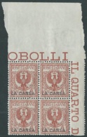 1905 LEVANTE LA CANEA AQUILA 2 CENT QUARTINA LUSSO MNH ** - RB10-10 - La Canea