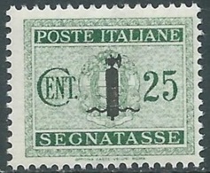 1944 RSI SEGNATASSE 25 CENT MNH ** - RB6 - Taxe