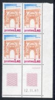 Bloc De 4 Timbres** De 1981  "1,40 - U.N.E.S.C.O - Fès - Maroc"  Avec Date  12.11.81 (2 Traits) - Dienstmarken