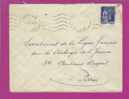 FRANCE Lettre TYPE PAIX Obl NEVERS GARE - 1921-1960: Période Moderne