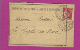 FRANCE Lettre TYPE PAIX Obl LA CHAPELLE DU BARD ISERE - 1921-1960: Modern Period