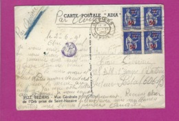FRANCE Lettre TYPE PAIX Obl BEZIERS PAR AVION - 1960-.... Storia Postale