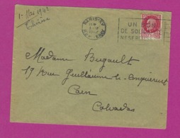 FRANCE Lettre TYPE PETAIN Obl PARIS XV UN BON DE SOLIDARITE NE SE REFUSE PAS - 1921-1960: Moderne