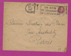 FRANCE Lettre TYPE PETAIN Obl LILLE UN BON DE SOLIDARITE NE SE REFUSE PAS - 1921-1960: Modern Period